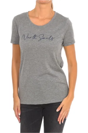 North Sails Topp, Dam, M, Bomull, Kortärmad T-shirt med Ribbad Halsringning