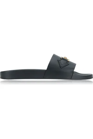 VERSACE Skor, Herr, 41 EU, Läder, Herr Slip-On Sandaler med Grekiskt Motiv