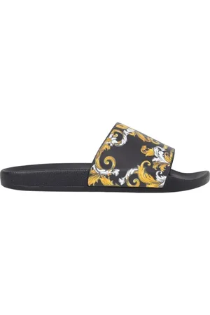 VERSACE Skor, Herr, 44 EU, Guld Barocktryck Sandaler