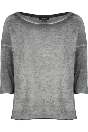 AVANT TOI Topp, Dam, L, Bomull, Grå Bomull T-shirt med Rund Hals