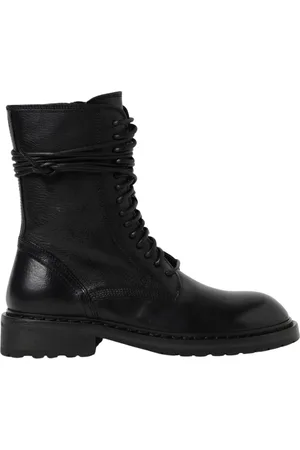 ANN DEMEULEMEESTER Skor, Dam, 36 1/2 EU, Läder, Svarta LaceUp Ankelboots