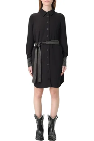 Twin-Set Klänning, Dam, XL, Svart Bältesklänning Mini