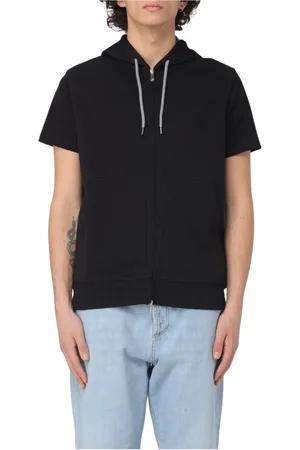 Brunello Cucinelli Sweatshirts & Hoodies, Herr, XL, Bomull, Svart ZipUp Hoodie för Män