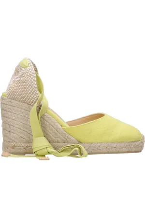 Castaner Skor, Dam, 41 EU, Jute, Gula canvas sandaler med flätad rem