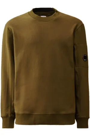 C.P. Company Sweatshirts & Hoodies, Herr, 2Xl, Bomull, Diagonal Raised Fleece Crewneck Lens Sweatshirt