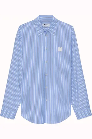 Msgm Skjorta, Herr, XL, Blå Skjorta för Män