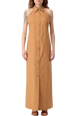 Twin-Set Klänning, Dam, L, Bomull, Halter Maxi Klänning