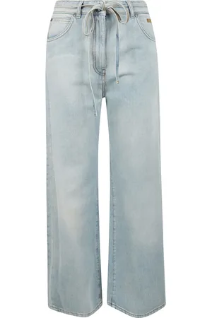 Msgm Jeans, Dam, XS, Denim, Vida Ben Denim Byxor med Koordinerat Bälte