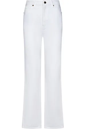 Khaite Jeans, Dam, W28, Bomull, Vit Flare Leg Jeans