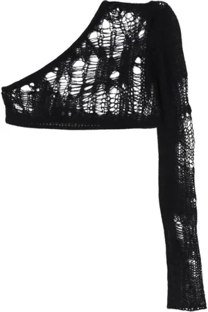 Rick Owens Topp, Dam, L, Svart One-Shoulder Stickad Topp