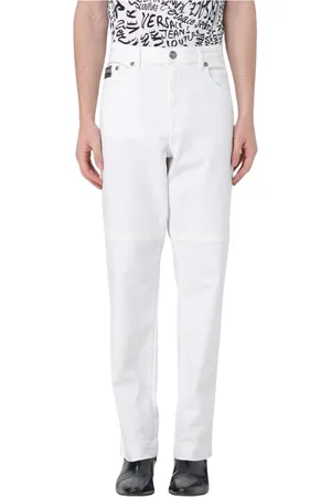 VERSACE Jeans, Herr, W33, Vita Logo Straight-Leg Byxor