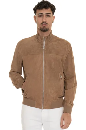 Peuterey Jacka, Herr, L, Läder, Mocka Läder Harrington Jacka