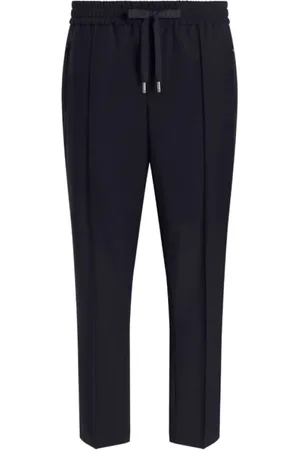 Dolce & Gabbana Byxor, Herr, L, Midnatt Blå Veckdetalj Byxor