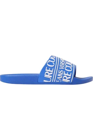 VERSACE Skor, Herr, 41 EU, Blå Casual Slide Sandaler