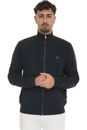 HUGO BOSS Sweatshirts & Hoodies, Herr, L, Bomull, Sweatshirt med dragkedja och logotyp i bomull och polyester