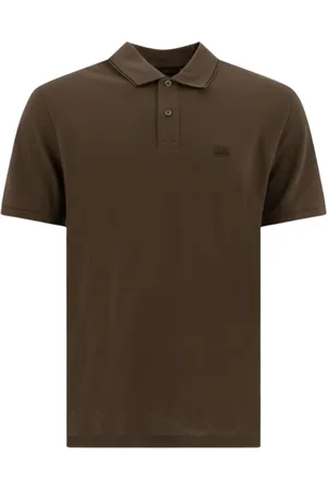C.P. Company Topp, Herr, M, Bomull, Grön Logo Polo Skjorta Stretch Piquet