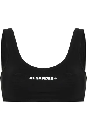 Jil Sander Topp, Dam, S, Svart Logga Baddräkt Bh Topp