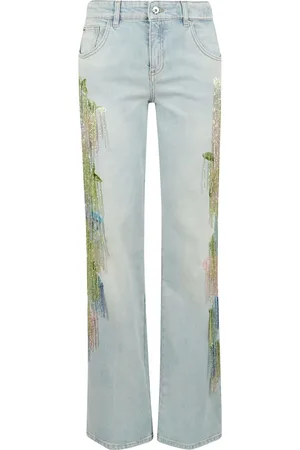BLUMARINE Jeans, Dam, S, Denim, Handbroderade denim jeans, regular fit