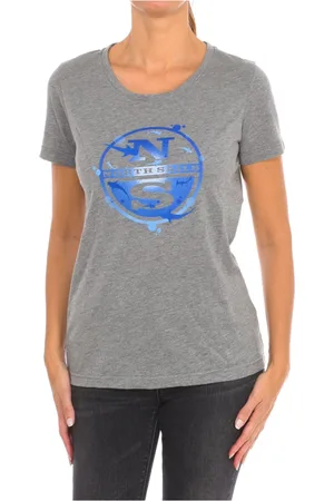 North Sails Topp, Dam, M, Bomull, Kortärmad T-shirt med ribbad hals
