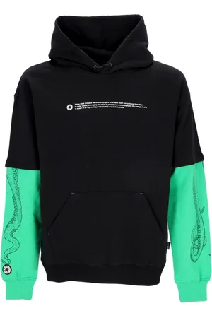 Octopus Sweatshirts & Hoodies, Herr, S, Bomull, Grön/Svart Lättvikts huva tröja