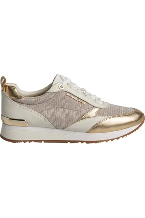 Michael Kors Skor, Dam, 41 1/2 EU, Läder, Lyxiga Lågskurna Sneakers med Kedjemesh