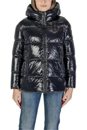 Blauer Jacka, Dam, L, Polyester, Svart Turtleneck Huva Pufferjacka med dragkedja