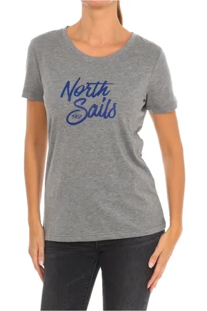 North Sails Topp, Dam, S, Bomull, Kortärmad T-shirt med ribbad halsringning
