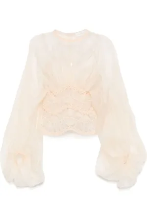 ZIMMERMANN Blusar & Skjortor , Dam, S, Polyester, Vit Tröja med Stiligt Design