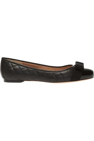 Salvatore Ferragamo Skor, Dam, 35 1/2 EU, Läder, Varina Quiltad Ballerina Flats