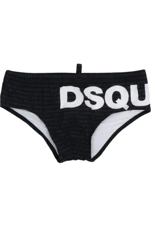 Dsquared2 Badkläder, Herr, S, Läder, Svart Havskläder Brief Badkläder