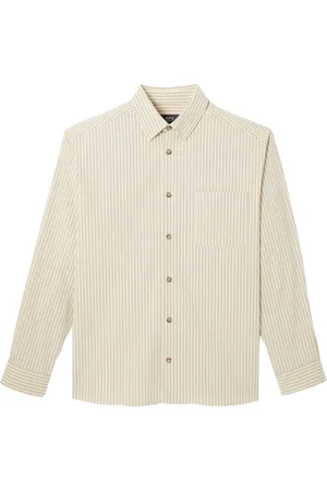 A.P.C. Skjorta, Herr, L, Bomull, Randig Bomullsskjorta