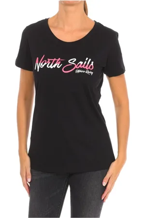 North Sails Topp, Dam, M, Bomull, Kortärmad T-shirt med ribbad halsringning