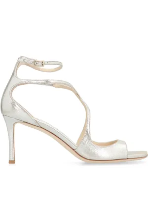 Jimmy Choo Skor, Dam, 37 1/2 EU, Läder, Lädersandaler med justerbar ankelrem