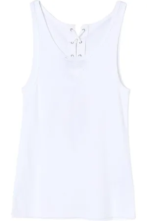 Prada Topp, Dam, S, Vit LaceUp Ärmlös Topp