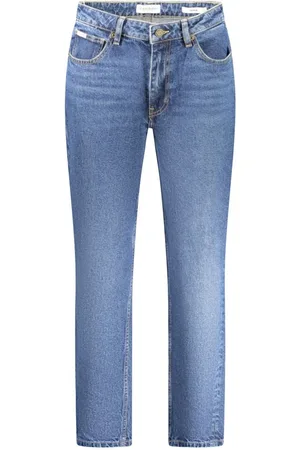 Guess Jeans, Dam, W25, Bomull, Blå Bomull Mom Jeans Tvättad Effekt