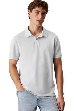 Calvin Klein Topp, Herr, 2Xl, Bomull, Kortärmade Polotröjor i Vitt
