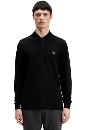 Fred Perry Topp, Herr, L, Bomull, Herr Polo Skjorta Långärmad