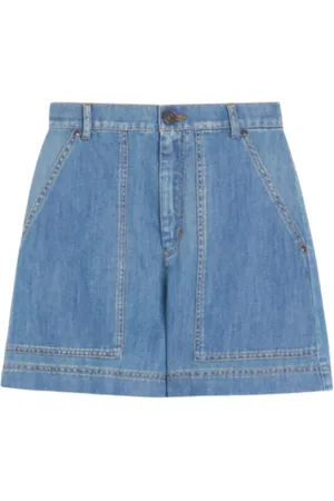 Max Mara Shorts, Dam, S, Denim, Cargo Bermuda Shorts i Denim och Linne