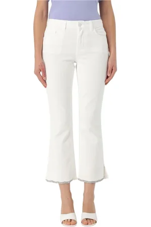 Liu Jo Jeans, Dam, W27, Svarta Flare Jeans med Smyckad Fåll