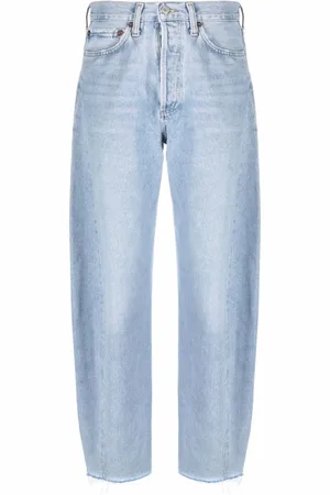 AGOLDE Jeans, Dam, W23, Bomull, Klar Blå Wide Leg Jeans