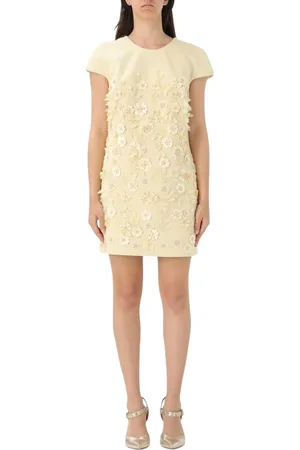 Elisabetta Franchi Klänning, Dam, L, Tweed, Citron Blommig Mini Klänning