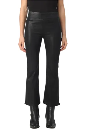 Frame Jeans, Dam, M, Denim, Svarta Coated Denim Flare Jeans