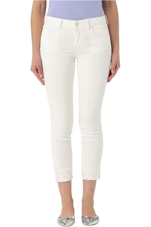 Liu Jo Jeans, Dam, W27, Logo Manschett Cropped Jeans