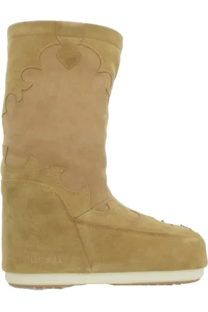 Moon Boot Skor, Dam, 39 EU, Mocka, Ikoniska Vinterstövlar med Mocka Broderi