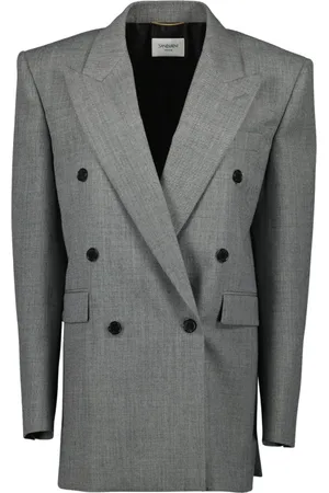 Saint Laurent Jacka, Dam, S, Grå Ull Blazer Vår-Sommar 2025