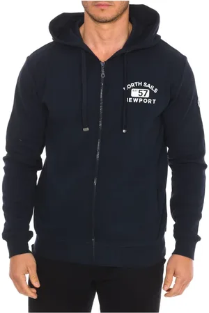 North Sails Sweatshirts & Hoodies, Herr, M, Bomull, Huvtröja med dragkedja och ribbstickad nederkant