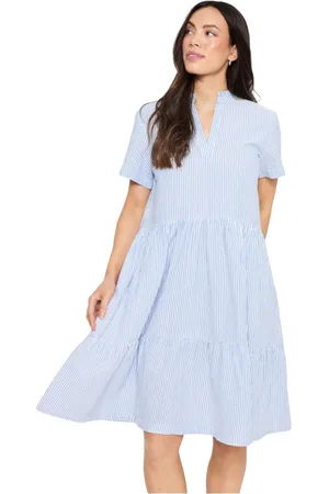 Saint Tropez Klänning, Dam, 2Xl, Blå Volangklänning Kirasz Stil