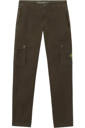 Stone Island Byxor, Herr, W36, Bomull, Slim Grön Cargobyxor
