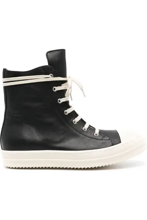 Rick Owens Skor, Herr, 40 EU, Läder, Svarta High-Top Lädersneakers