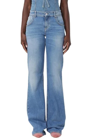 BLUMARINE Jeans, Dam, M, Bomull, Klassiska Blå Wide Leg Jeans